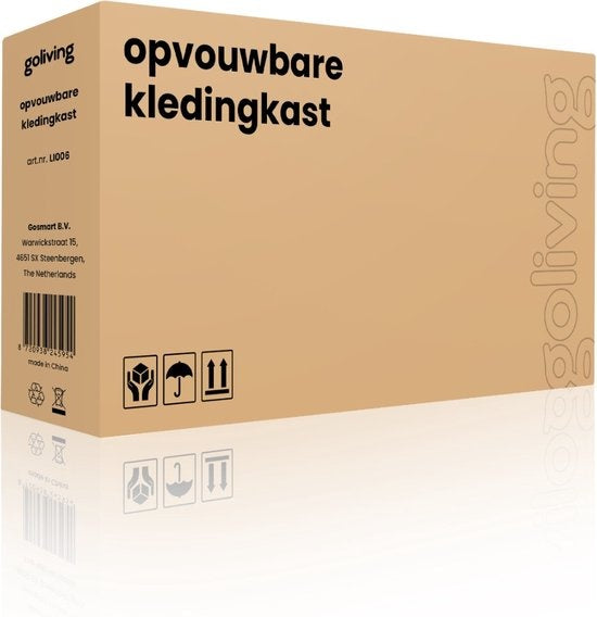 Goliving Opvouwbare Kledingkast - Garderobekast - Kleerkast - Stoffen Vouwkast - Campingkast - Zwart
