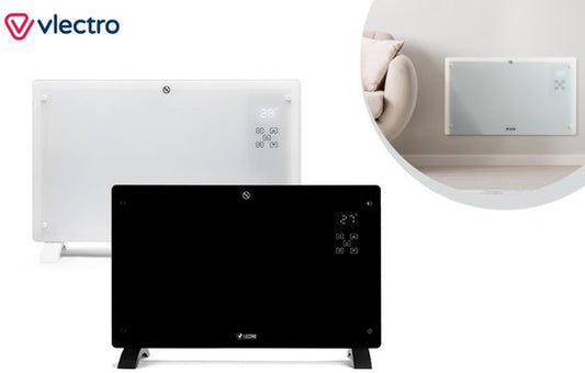 Vlectro - Slim verwarmingspaneel met instelbare timer - WINTERUITVERKOOP - Zwart
