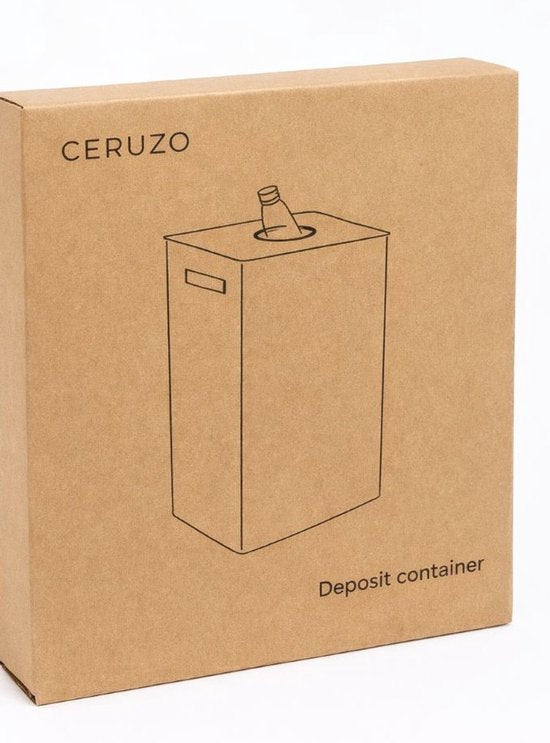 Ceruzo Statiegeld Container – 100L – Met Uitneembare Lege Flessentas – Opvouwbaar – Zwart