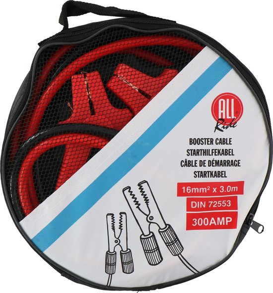 All Ride Startkabels - 3 Meter - Met Geïsoleerde Accuklemmen - DIN 72553