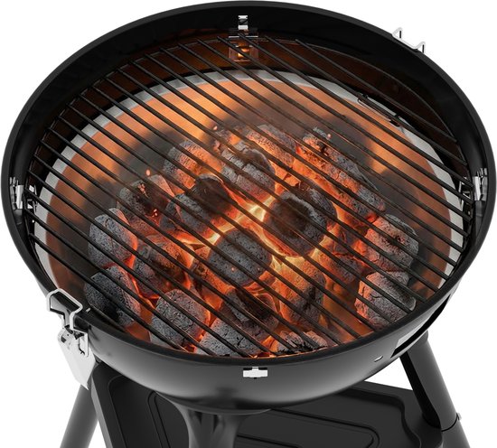 Princess Hybride Kogel BBQ - Elektrische en Houtskool Barbecue - 2000W - Verstelbare Afneembare Thermostaat - Grillrooster met coating - Deksel met Ingebouwde Thermometer - 112270