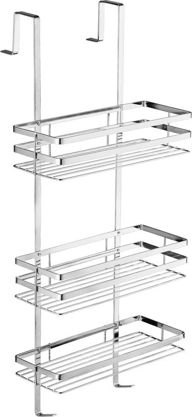 tectake® - RVS doucherek met 3 mandjes, ophangen zonder schroeven - 400714