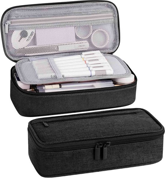 Diydash Etui - Pennenzak - Pennenetui - Schooletui - Grote Etui - Schoolspullen - Trousse Scolaire - Voor meisjes, jongens en volwassenen - Zwart