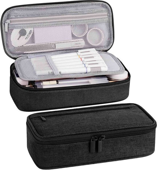 Diydash Etui - Pennenzak - Pennenetui - Schooletui - Grote Etui - Schoolspullen - Trousse Scolaire - Voor meisjes, jongens en volwassenen - Zwart