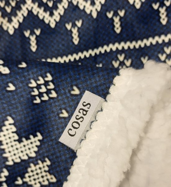 Cosas - Hoodie deken - Plaid met mouwen - Blauw - 180x130cm