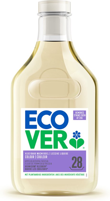 Ecover Vloeibaar Wasmiddel Color Appelbloesem & Freesia 28 Wasbeurten - 1,43 liter