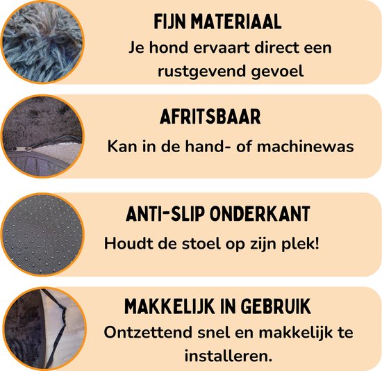 By Cee Cee Autostoel Hond Deluxe - Hondenmand Auto Met Veiligheidsriempje - Automand Hond - Hondenstoel - Autozitje - Donkergrijs - Maat L