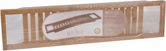 Excellent Houseware Badrek van bamboe hout - 64 x 15 cm - voor spullen - badplank - bruin