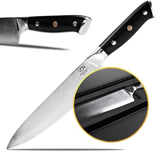 VDN Koksmes damaststaal - Elegance serie - VG-10 Japans damascus - 67 lagen staal