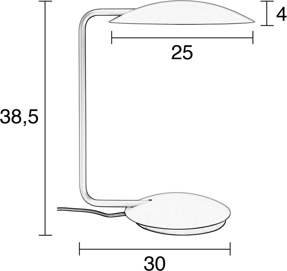 Zuiver Pixie Ijzere Bureaulamp - Wit - Snoerlengte 1.60 m - 230 V - 3W - 30x25x38.50