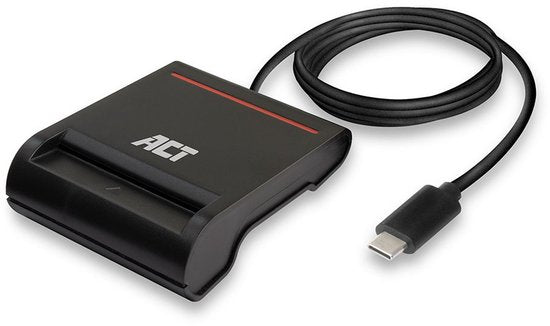 ACT Externe USB-C Smartcard eID Kaartlezer, geschikt voor Belgische ID-kaarten AC6020
