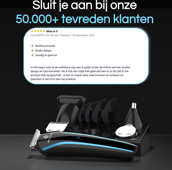Wellshave 5 in 1 Baardtrimmer Mannen - Trimmer Baard en Lichaam - Bodytrimmer heren - Bodygroomer mannen