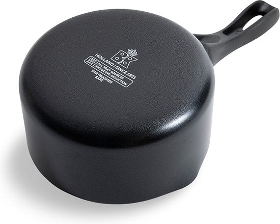 BK Vivid Steelpan 16cm - 1.6L - PFAS-vrije antikleeflaag – Steelpan inductie – Keramische pan - Ovenbestendig tot 160°C – Koudgrepen - Zonder Deksel - Zwart