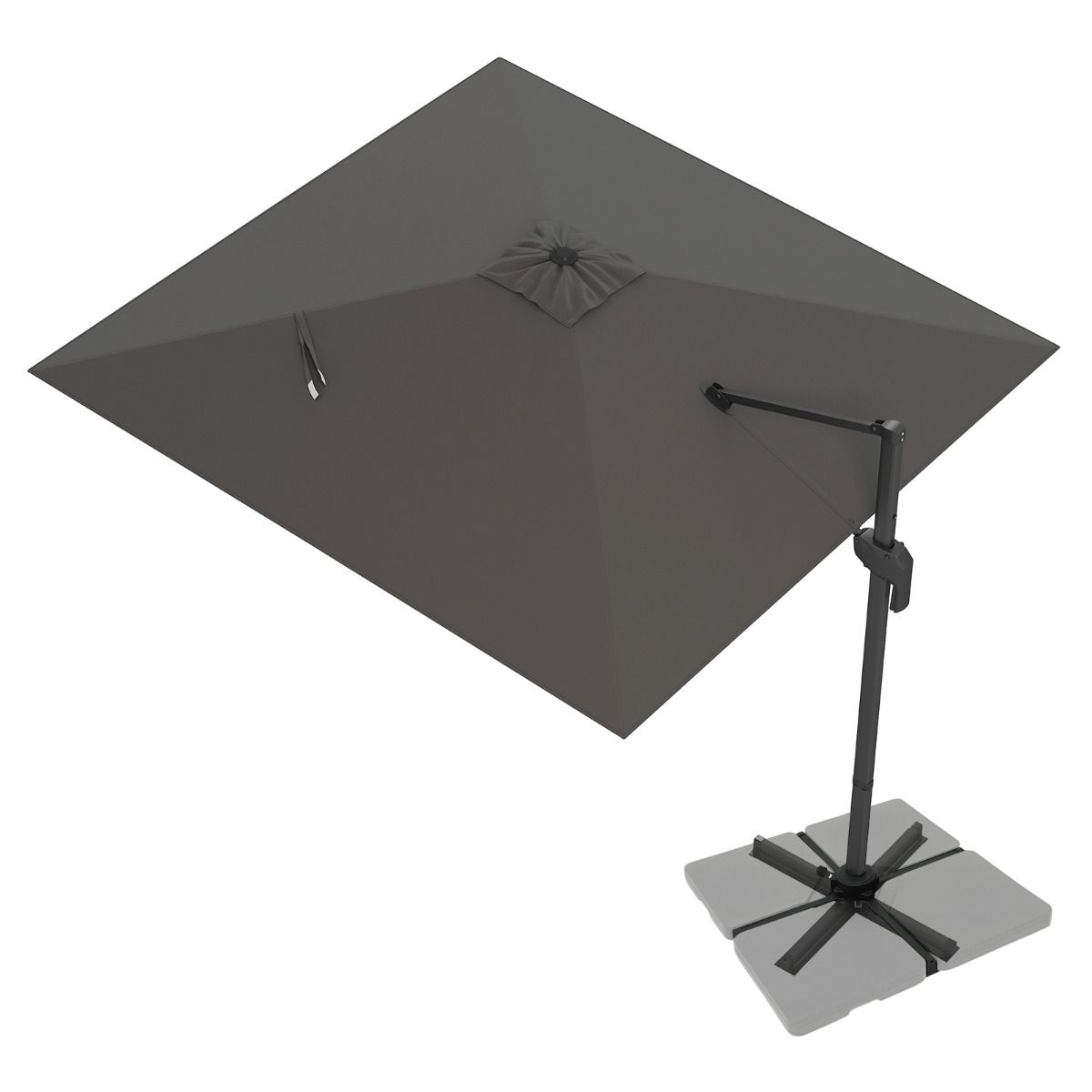 Coast Vierkante parasol - 360° draaibaar - verstelbare helling - grijs 300 x 300 cm