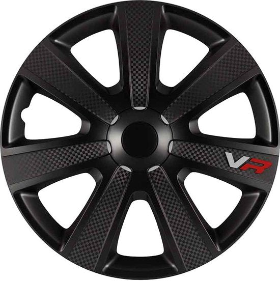 Autostyle Wieldoppen 16 inch VR Zwart Carbon-look - ABS