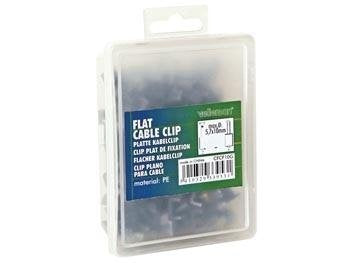 Kabelclip - Kabelklem plat - 8mm - 100 stuks - Grijs