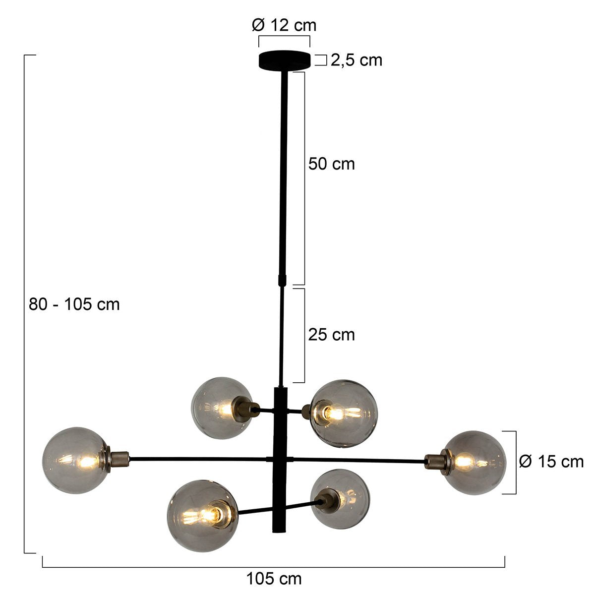 Hanglamp Steinhauer Constellation - Zwart