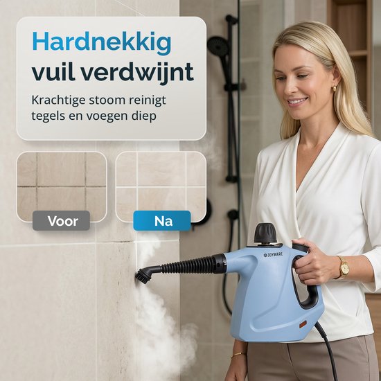 Joyware® 18-in-1 Stoomreiniger S2 – Handstoomreiniger met Steam Lock – Tapijtreiniger & Vlekkenreiniger voor Bank, Badkamer & Bekleding – Steam Cleaner – 1050W – 450ML