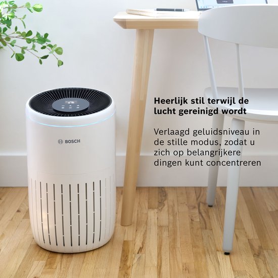 Bosch Air 2000 Luchtreiniger tot 37,5 m² - Verwijdert efficiënt het Vuil met HEPA Filter, Smart Sensor, Stille Modus - voor Allergische Mensen