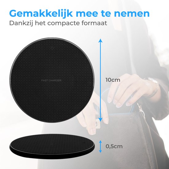 Nuvance Draadloze Oplader 10W - Inclusief Kabel - Wireless Charger - Fast Charger - Geschikt voor alle Draadloos Oplaadbare Smartphones