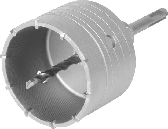 VONROC Gatenzaag set SDS-Plus – 2-delig – 68-82mm - Universeel – Incl. gatenboor, centreerboor en SDS-plus adapter