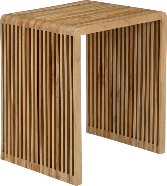 Mica Decorations Yonker Bijzettafel - Set van 3 - L44 x B34 x H50 cm - Gerecycled Hout - Bruin