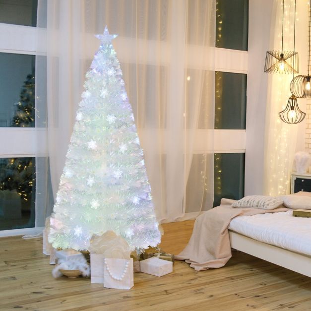 Coast Kunstkerstboom 180cm Besneeuwde Boom met LED Glasvezelverlichting 8 Modi CM25341DE