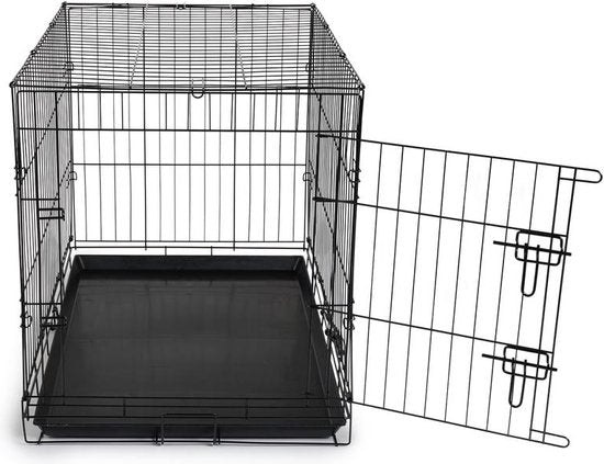 Hondenbench - XL - 91 x 56 x 63 cm - Opvouwbaar - Metaal, Plastic - Zwart - VI Online Products