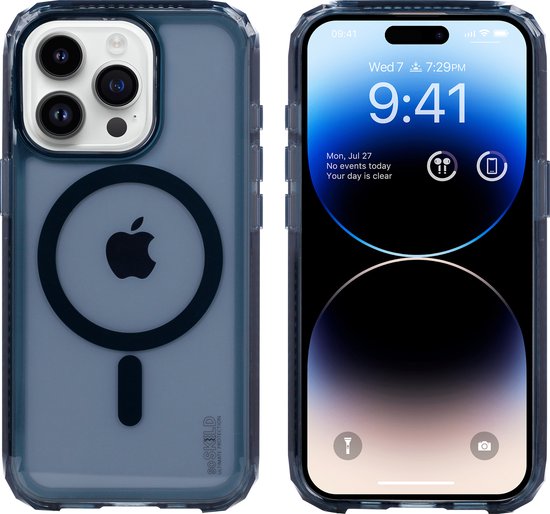 SoSkild iPhone 15 Pro Hoesje MagSafe - Defend Heavy Impact Case - Doorzichtig Magnetisch Magsafe Hoesje - Smokey Grey