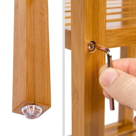 tectake - Houten badkamerrek 5 etages van bamboe 401646