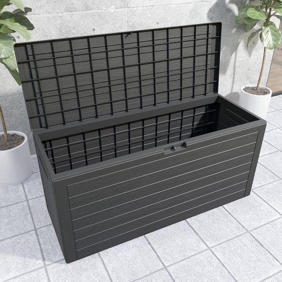 Deuba Opbergbox Antraciet 120 x 46 x 57cm - Buiten - Geschikt voor terras, balkon en tuin
