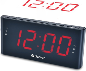 Denver Wekkerradio met Projectie - Digitale Wekker - FM Radio - Dubbel Alarm - CPR710 - Zwart