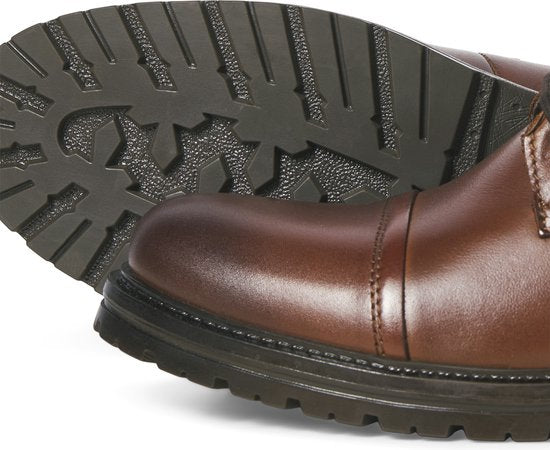 Jack & Jones Dexter Leather Boots - Heren - Leer - Vetersluiting - Rubber Zool - Bruin - Maat 45