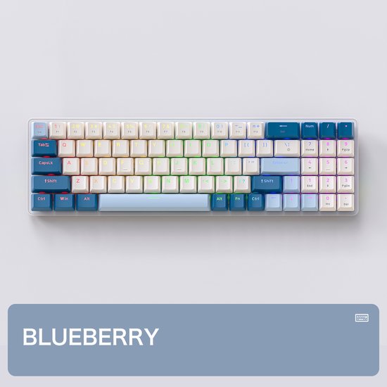 FREEWOLF K65 Mechanisch Gaming Toetsenbord - Side RGB-verlichting - 78 toetsen - Mini NumPad - Rode Schakelaar - Blueberry