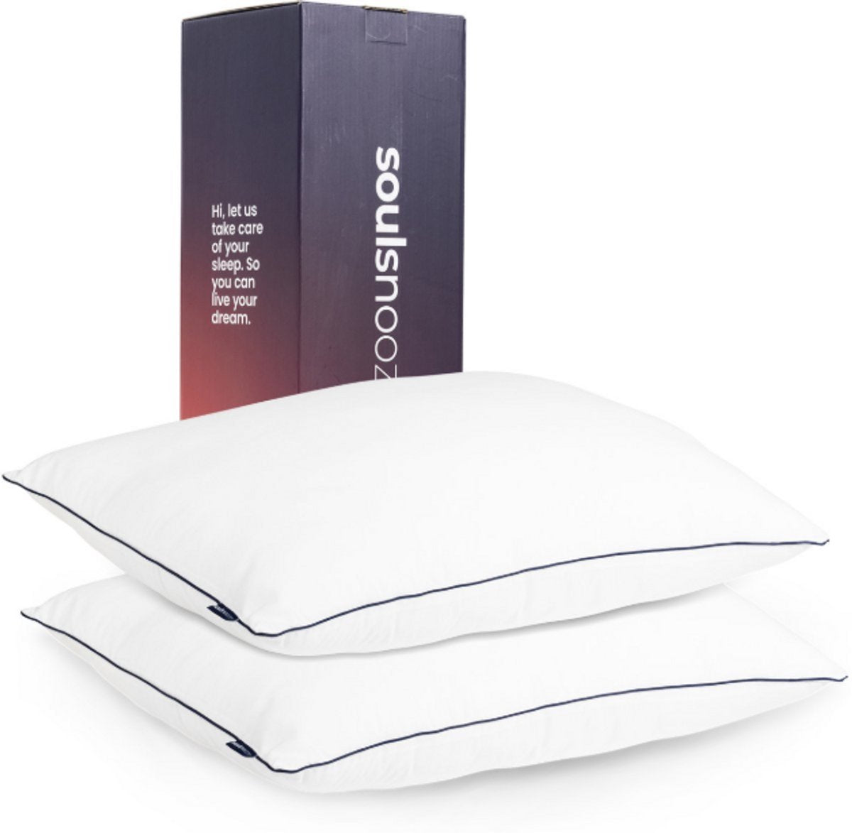 Soulsnooze Luxe Hoofdkussens – Set van 2 – 40x80 cm – Medium – Aanpasbaar & Anti-Allergie