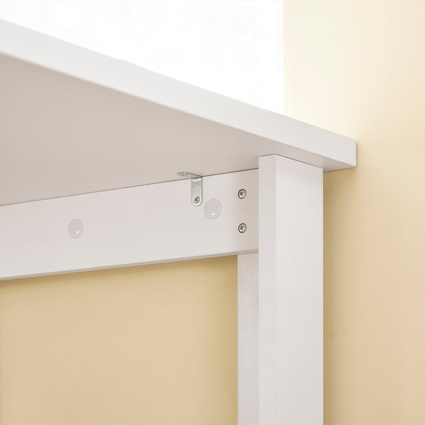 SoBuy FWT17-II-W Bartafel – Hoge Keukentafel met Opbergruimte – Compacte Staantafel voor Keuken, Woonkamer of Koffiebar – Wit – 112 x 57 x 106 cm
