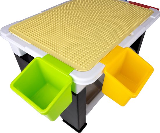 Eddy Toys 300-Delige Set Speelgoed - Speeltafel: 48 x 35 x 31 Cm  - 291 Bouwblokken - Opbergruimte - Plastic