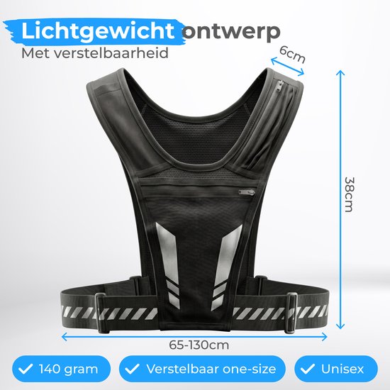 Nuvance Reflecterend Hardloopvest - Waterdicht Running Vest - Hardloop Telefoonhouder - Loopvest met Reflectieband - Lopen