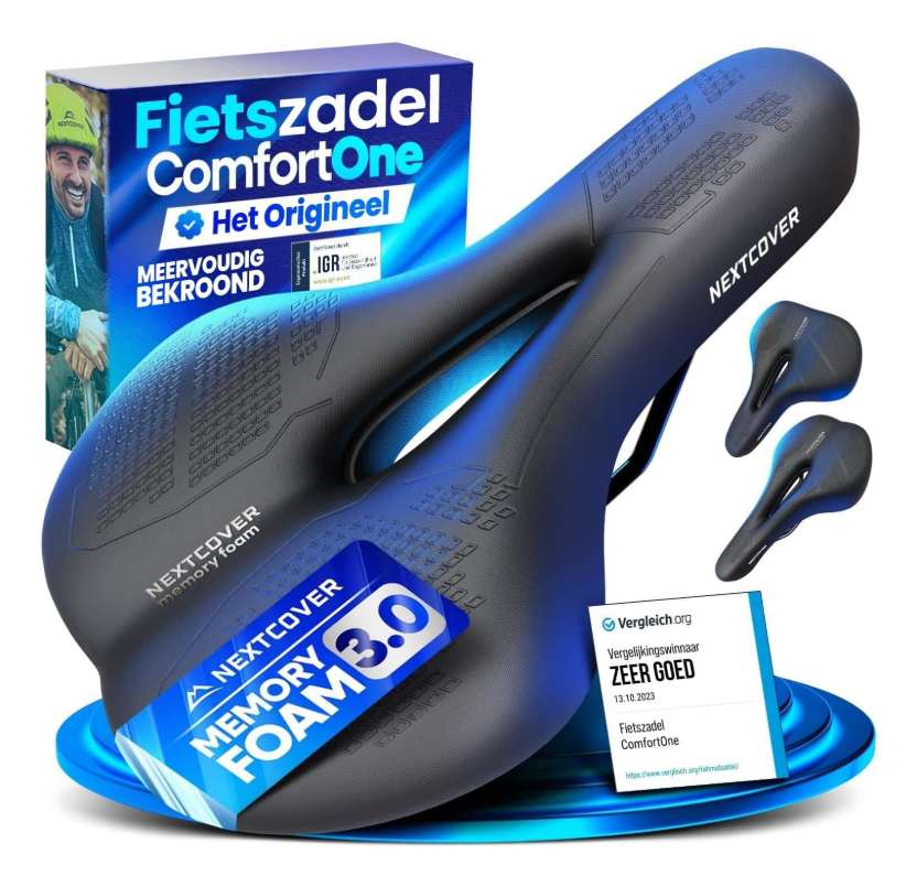 NextCover Fietszadel - Zwart - 26 x 18 x 10 cm - Memory Foam, Ergonomisch