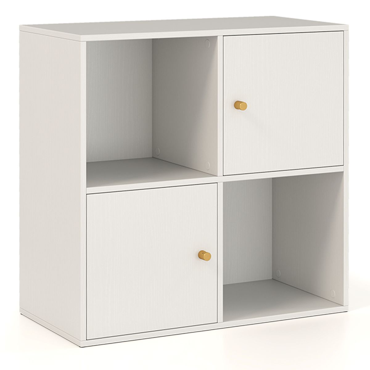 Coast Boekenkast met 4 vakken - met kantelbeveiliging - 2 deuren - wit - 60 x 29 x 60 cm