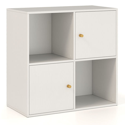 Coast Boekenkast met 4 vakken - met kantelbeveiliging - 2 deuren - wit - 60 x 29 x 60 cm