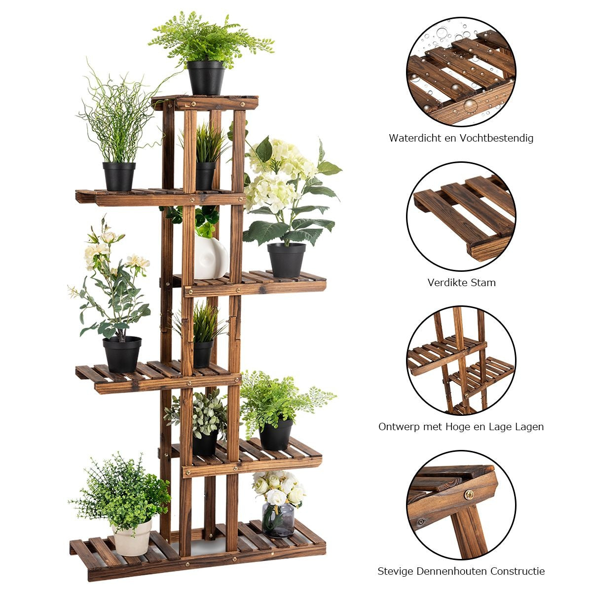 Coast Plantentrap - Hout Natuurlijk - 75x25x140cm