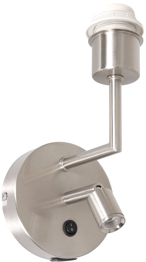 Wandlamp Noor 1562ST Staal met Leeslampje & USB-lader - Modern Design van Mexlite - Verstelbaar en Praktisch voor Binnen Gebruik