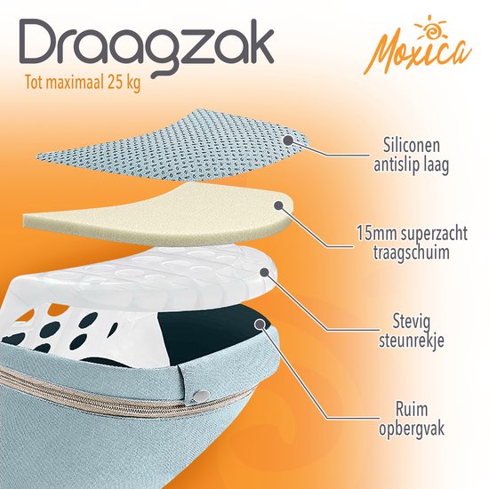 Moxica Draagzak Baby - Draagdoek - Carrier - Kinderdrager - Babydrager - Drager