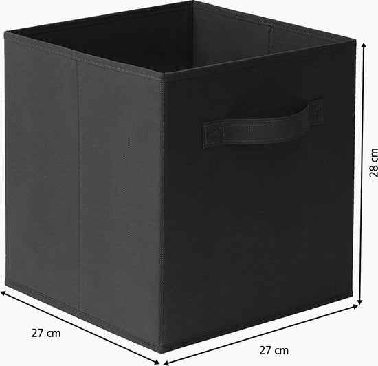 SWILIX ® Multifunctioneel Opbergmand / Opbergbox - kast organizer - 6 Stuks - 20 L - Zwart