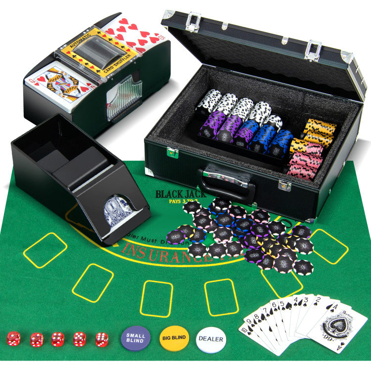 Coast Pokerset - 300 Chips - Met Zwarte Draagbare Koffer