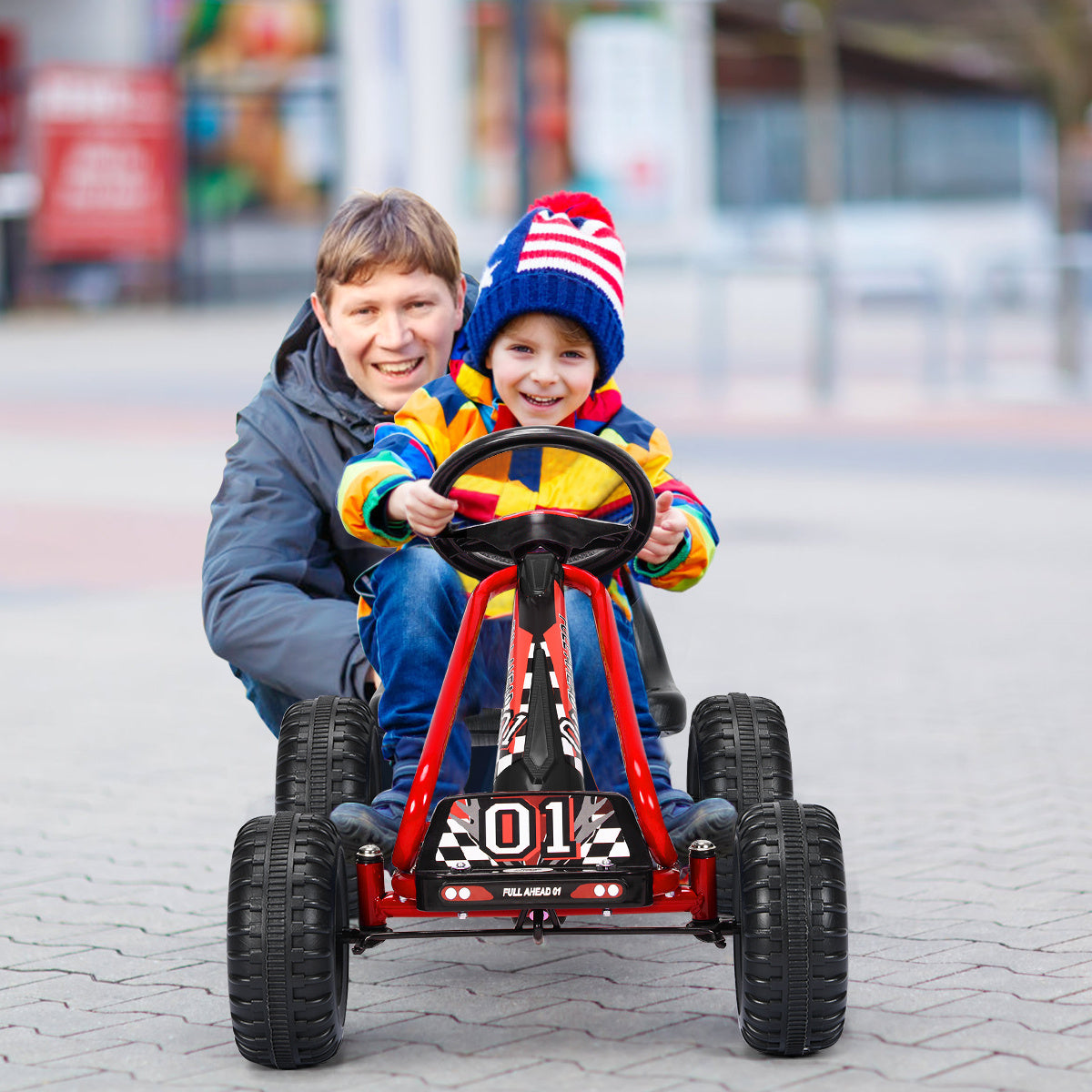 Coast Kart Go Pedaalwagen 30kg Pedaalvoertuig Met Handrem - 3-6 jaar - Rood