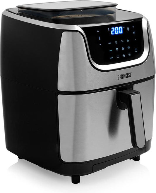 Princess Steam Aerofryer - Uitneembare Bak - Digitale Timer - 6.5L - 1700W - Zwart/Zilver
