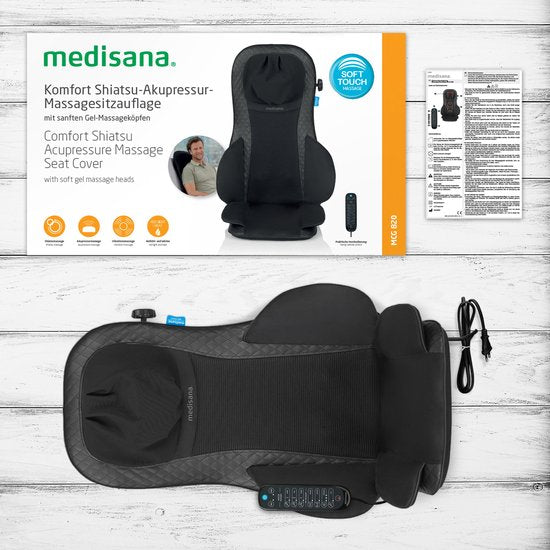 Medisana MCG 820 Massagekussen – Shiatsu Rug- en Nekmassage – Warmtefunctie – Ergonomisch Ontwerp – Ontspannende Spiermassage