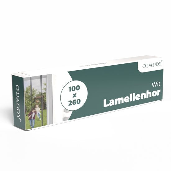 O'DADDY® Vliegengordijn Lamellenhor - 100x260 cm - Deurgordijn - Hordeur - Aanpasbaar Ontwerp - Glasvezel - Deurhor Wit